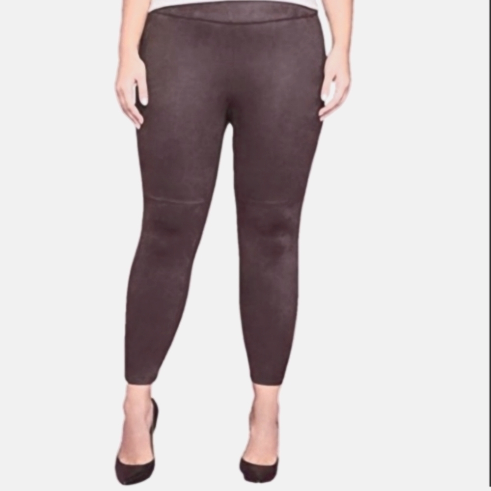 NEW! LANE BRYANT Brown Subtle Sheen Plus Size Leggings 26/28.